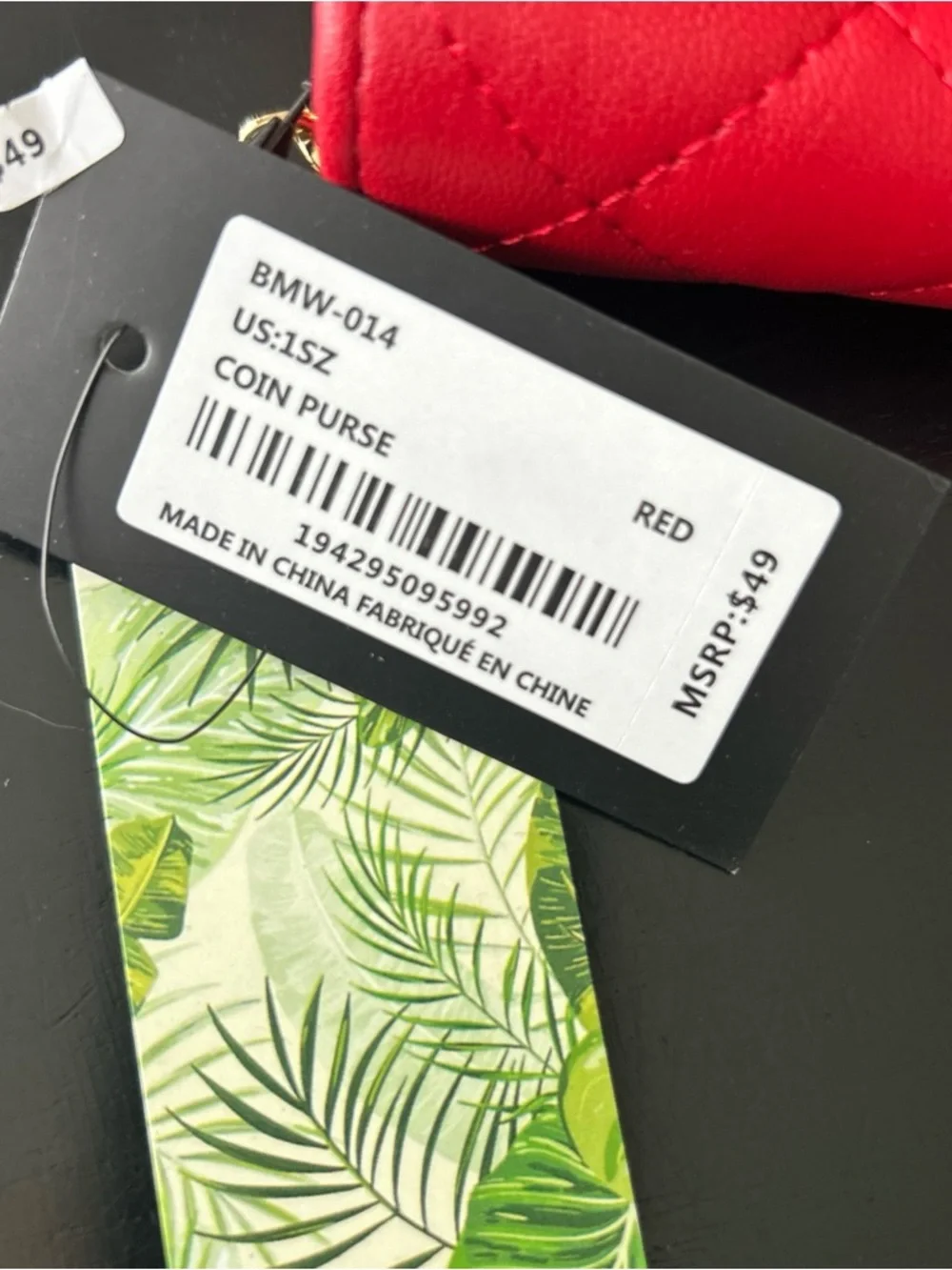 Badgley Mischka Red Card & Coin Purse Zip Around wallet Logo NWT MSRP 49.00